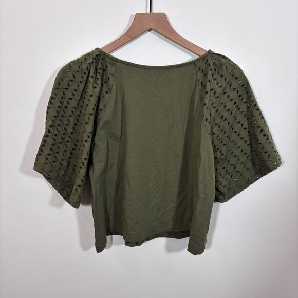 Loft Eyelet Modern Tee NEW with tags Size XS Four Leaf Clover Green - Picture 6 of 12